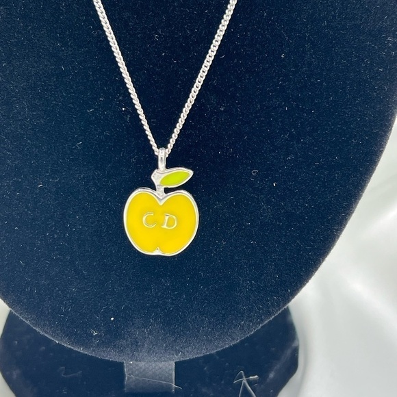 CHRISTIAN DIOR Rare Yellow Apple Silver Necklace - Picture 2 of 3